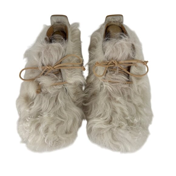 Tory Burch White Fur Ankle Boots - Picture 2 of 8